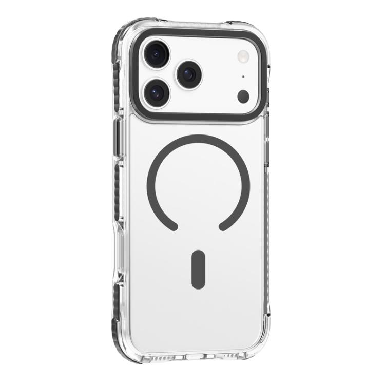 For iPhone 17 Pro Mutural Transparent Color Series PC+TPU Magnetic MagSafe Phone Case(Dark Grey)
