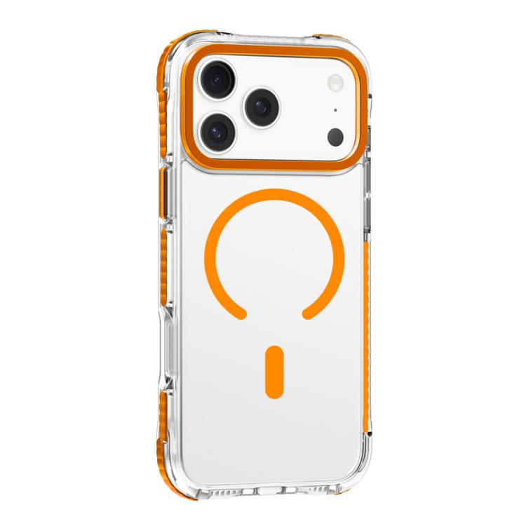 For iPhone 17 Pro Mutural Transparent Color Series PC+TPU Magnetic MagSafe Phone Case(Orange)