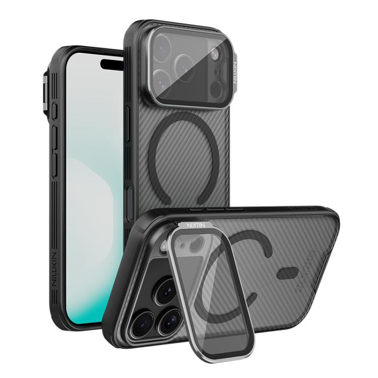 For iPhone 17 Pro NILLKIN CamShield Prop Transparent Mirror Cover MagSafe Magnetic Translucent PC Phone Case(Black)