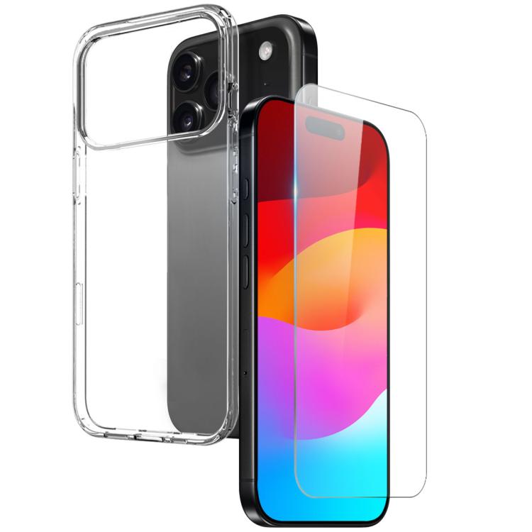 For iPhone 17 Pro NORTHJO 2 in 1 TPU Phone Case Screen Protector Tempered Glass Film(Clear)