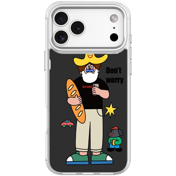 For iPhone 17 Pro Not Anxiety Pattern Magnetic Phone Case(Transparent White)