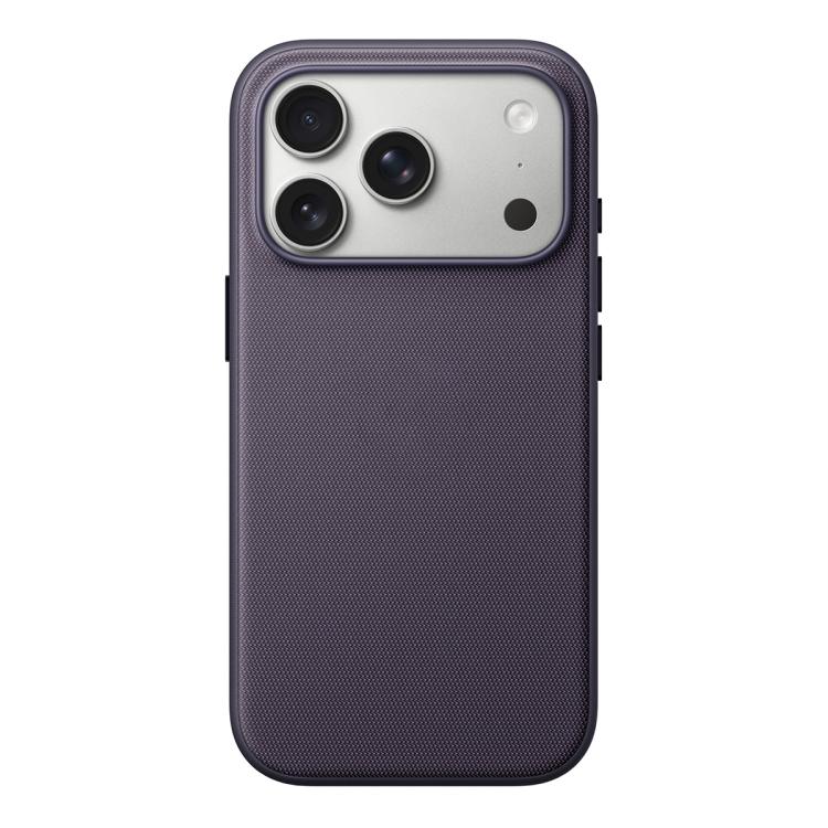 For iPhone 17 Pro Official Tech Fabric Texture Side-Stick TPU Magnetic Phone Case, No AI Camera Button(Purple)