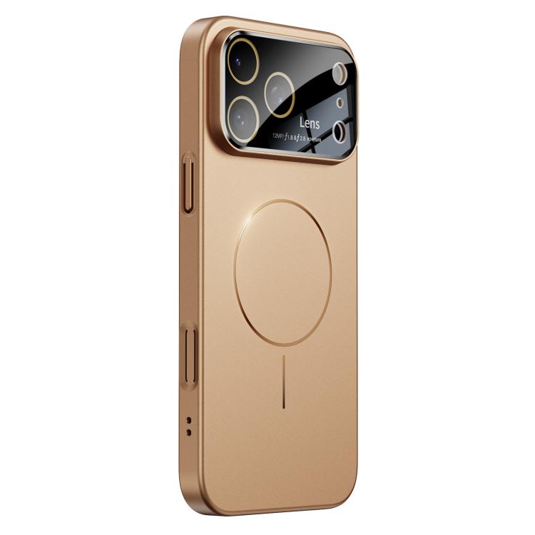 For iPhone 17 Pro Oil-sprayed Skin Feel Magsafe Shockproof Phone Case(Gold)