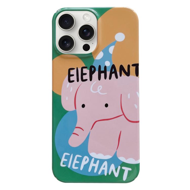 For iPhone 17 Pro Painted Pattern PC Phone Case(Elephant)