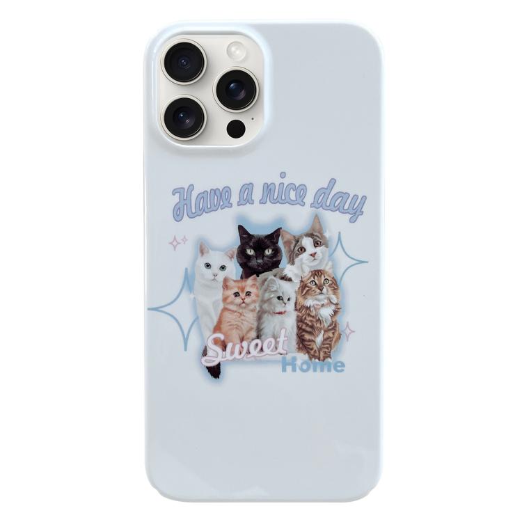For iPhone 17 Pro Painted Pattern PC Phone Case(SWEET Cats)