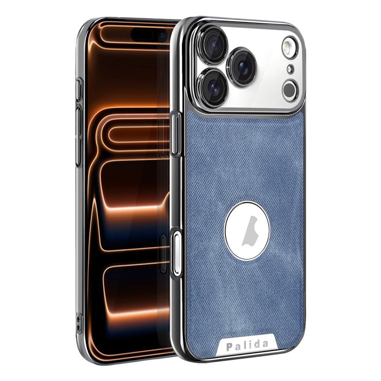 For iPhone 17 Pro Palida Y13 Mecha Denim Texture Full Coverage Phone Case(Light Blue)
