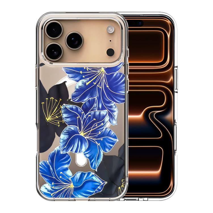 For iPhone 17 Pro Pattern Printing TPU + PC Magnetic Shockproof Phone Case(Blue 010)