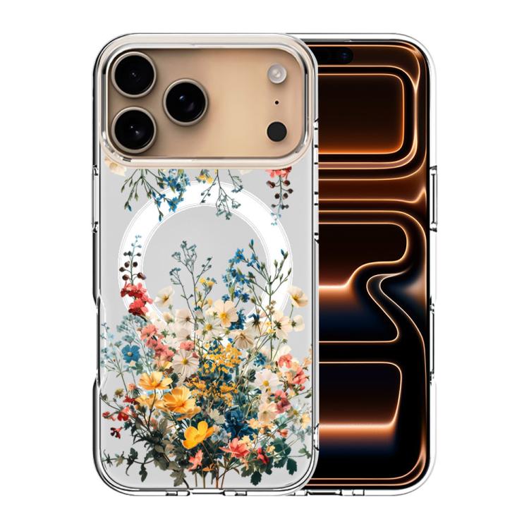 For iPhone 17 Pro Pattern Printing TPU + PC Magnetic Shockproof Phone Case(Bouquet 039)