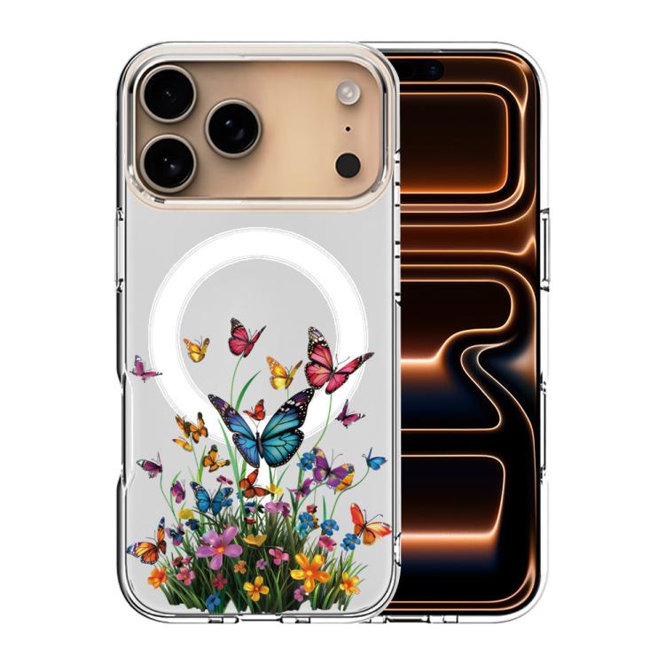 For iPhone 17 Pro Pattern Printing TPU + PC Magnetic Shockproof Phone Case(Butterfly 018)