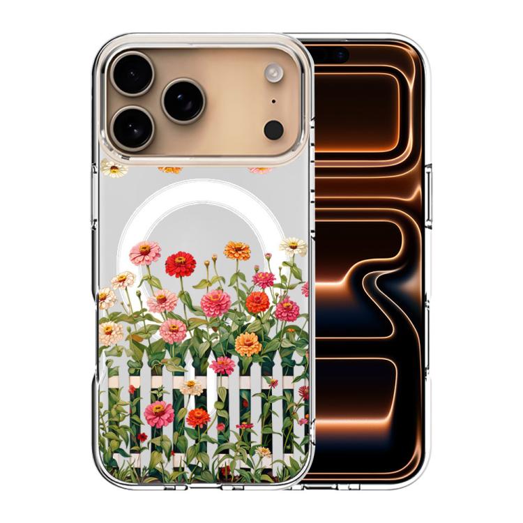 For iPhone 17 Pro Pattern Printing TPU + PC Magnetic Shockproof Phone Case(Garden 032)