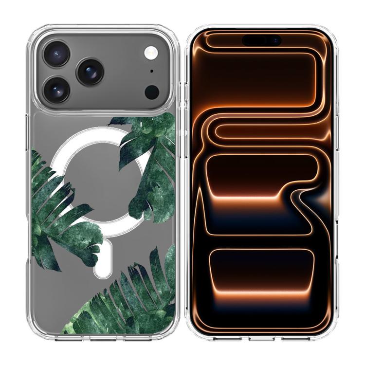 For iPhone 17 Pro Pattern Printing TPU + PC Magnetic Shockproof Phone Case(Green 013)