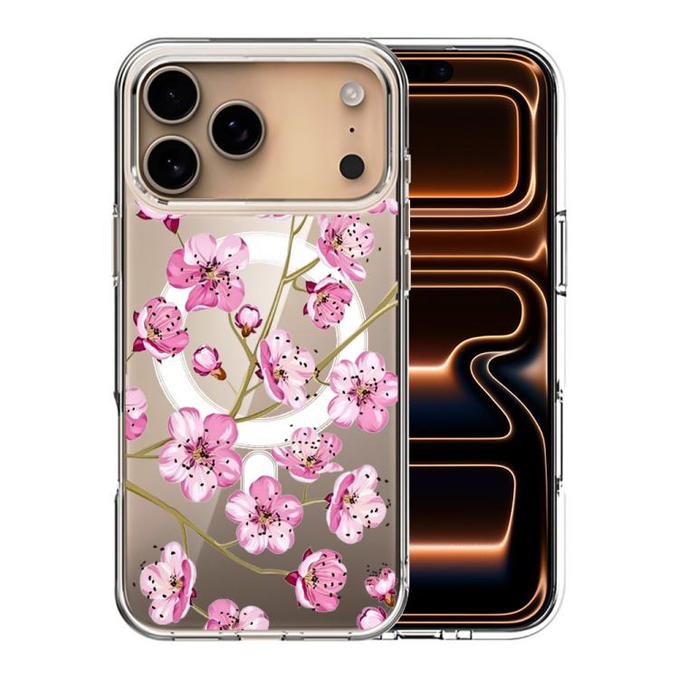 For iPhone 17 Pro Pattern Printing TPU + PC Magnetic Shockproof Phone Case(Pink 006)