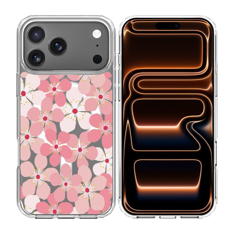 For iPhone 17 Pro Pattern Printing TPU + PC Magnetic Shockproof Phone Case(Pink 019)