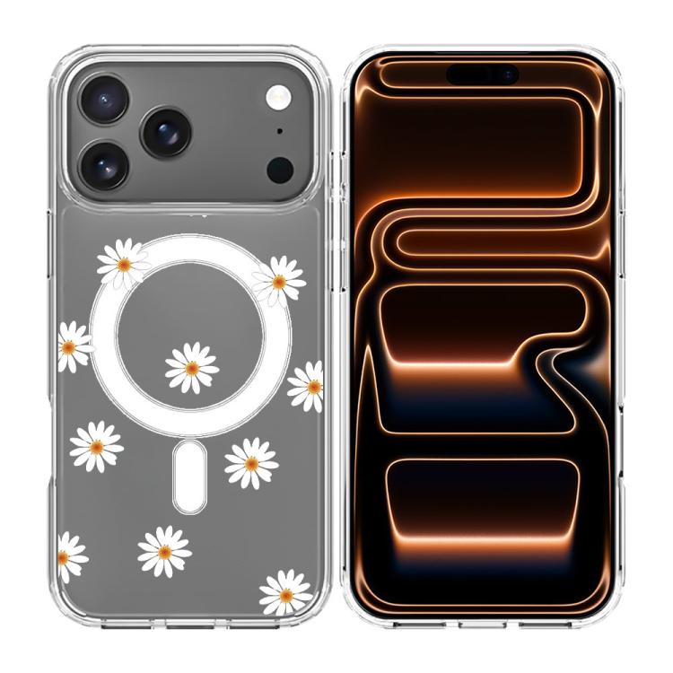 For iPhone 17 Pro Pattern Printing TPU + PC Magnetic Shockproof Phone Case(White 011)