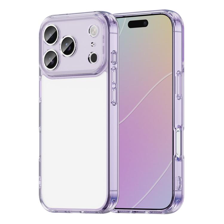 For iPhone 17 Pro PC Hybrid TPU Airbag Shockproof Phone Case(Transparent Purple)