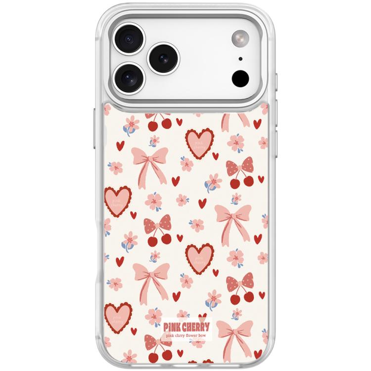 For iPhone 17 Pro Pink Lover Pattern Magnetic Phone Case(Transparent White)