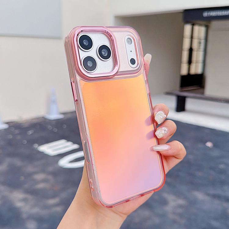 For iPhone 17 Pro Plating Gradient Discolor Phone Case(Pink)