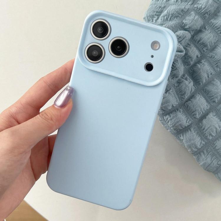 For iPhone 17 Pro Precision Hole Camera Frame Solid Color Phone Case(Blue)