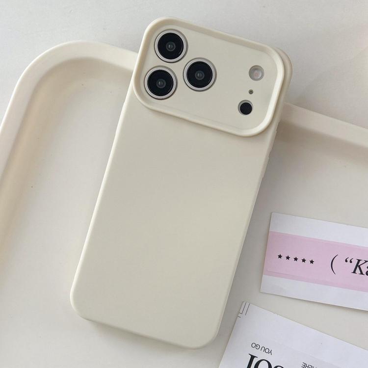 For iPhone 17 Pro Precision Hole Camera Frame Solid Color Phone Case(White)