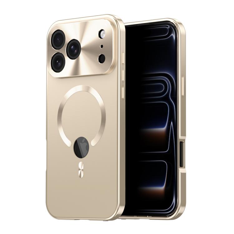 For iPhone 17 Pro Privacy Screen Film Full Cover MagSafe Phone Case(Gold)