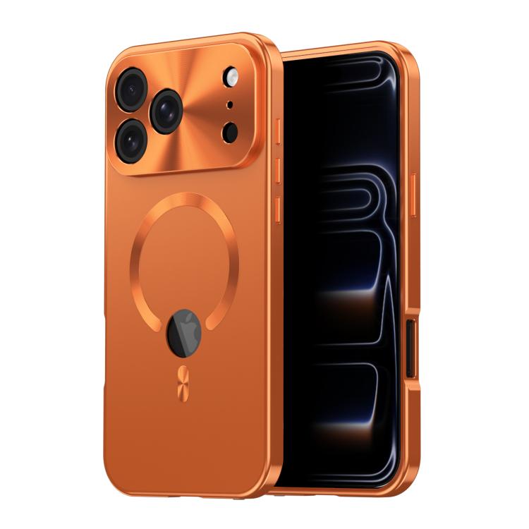 For iPhone 17 Pro Privacy Screen Film Full Cover MagSafe Phone Case(Orange)