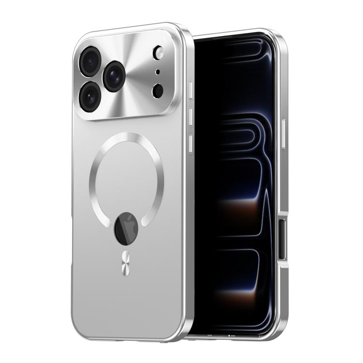 For iPhone 17 Pro Privacy Screen Film Full Cover MagSafe Phone Case(Silver)