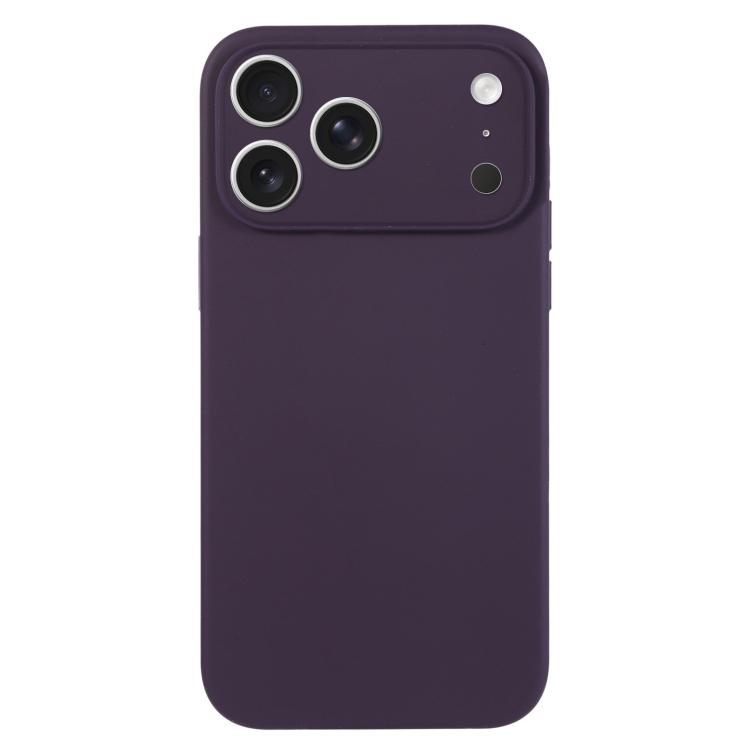 For iPhone 17 Pro Pure Color Liquid Silicone Fine Pore Phone Case(Berry Purple)
