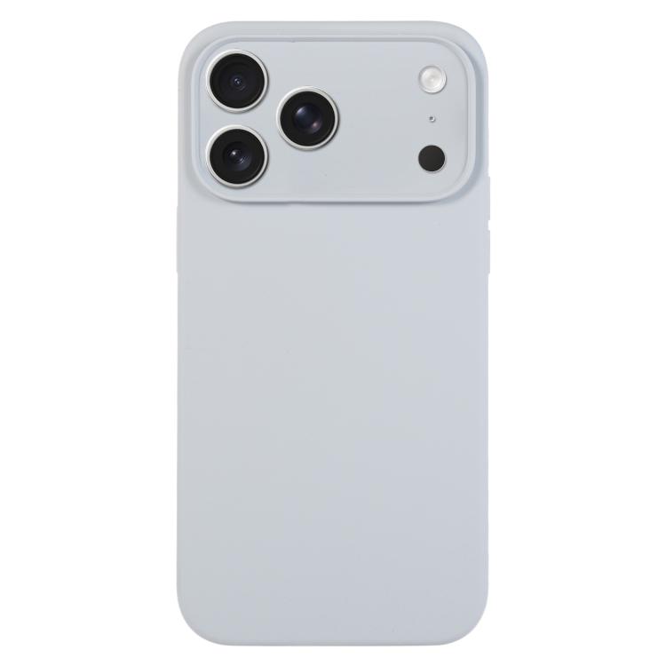 For iPhone 17 Pro Pure Color Liquid Silicone Fine Pore Phone Case(Grey Blue)