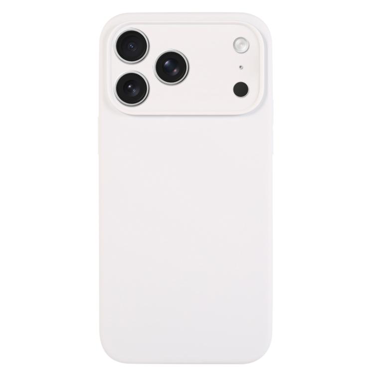 For iPhone 17 Pro Pure Color Liquid Silicone Fine Pore Phone Case(White)