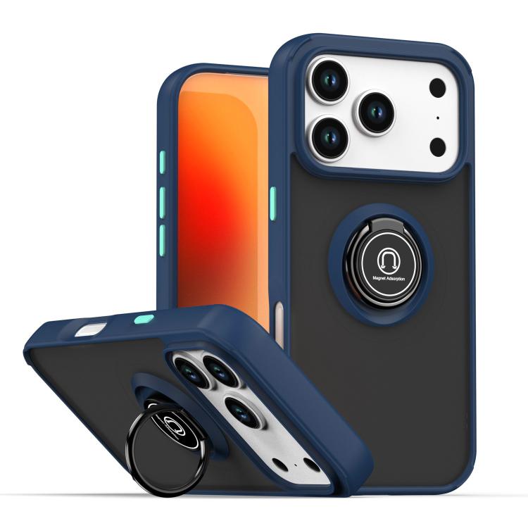 For iPhone 17 Pro Q Shadow 1 Series TPU + PC Phone Case with Ring(Royal Blue)