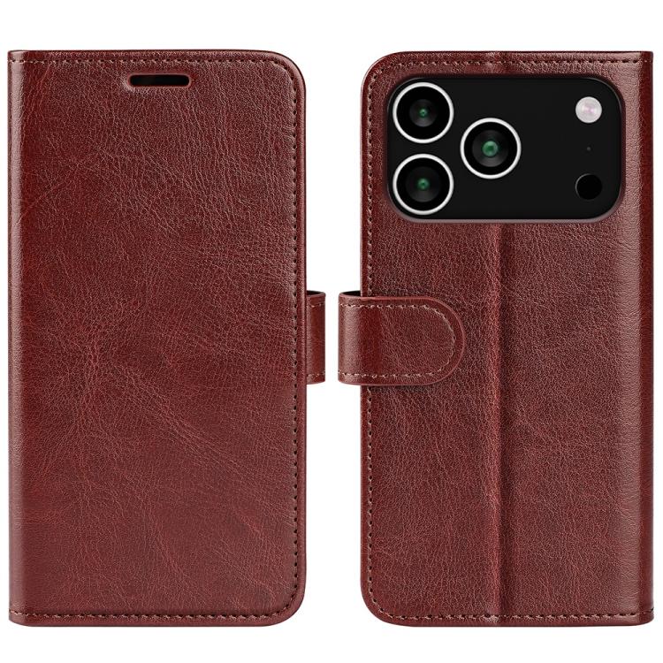 For iPhone 17 Pro R64 Texture Horizontal Flip Leather Phone Case(Brown)