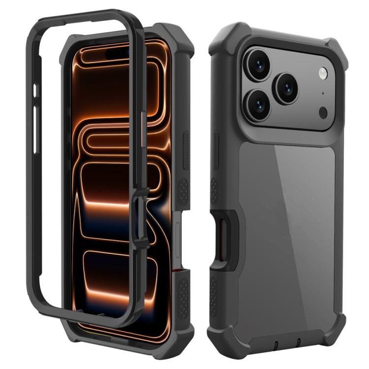For iPhone 17 Pro Reinforced Corner Design TPU + PC Shockproof Phone Case(Black)