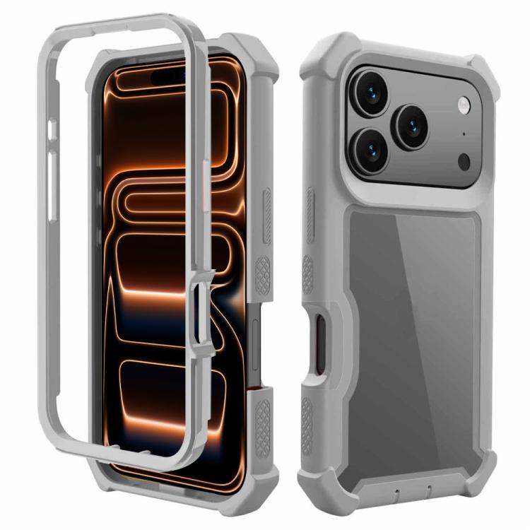 For iPhone 17 Pro Reinforced Corner Design TPU + PC Shockproof Phone Case(Gray)