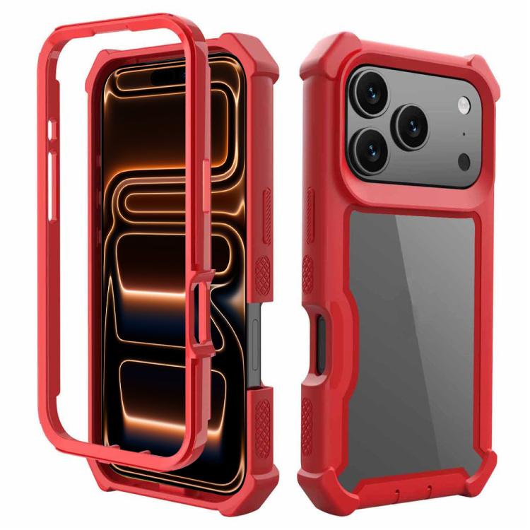 For iPhone 17 Pro Reinforced Corner Design TPU + PC Shockproof Phone Case(Red)