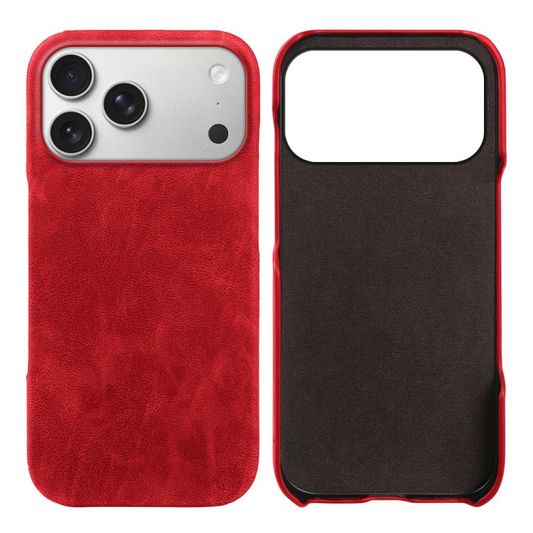 For iPhone 17 Pro Retro-skin Magnetic Vegan Leather Back Phone Case(Red)