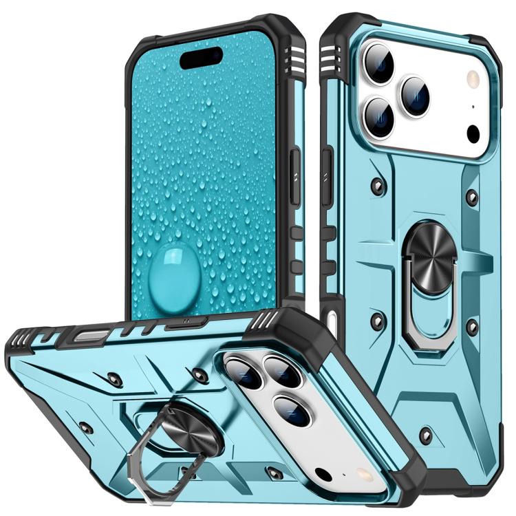 For iPhone 17 Pro Ring Holder Phone Case(Light Blue)