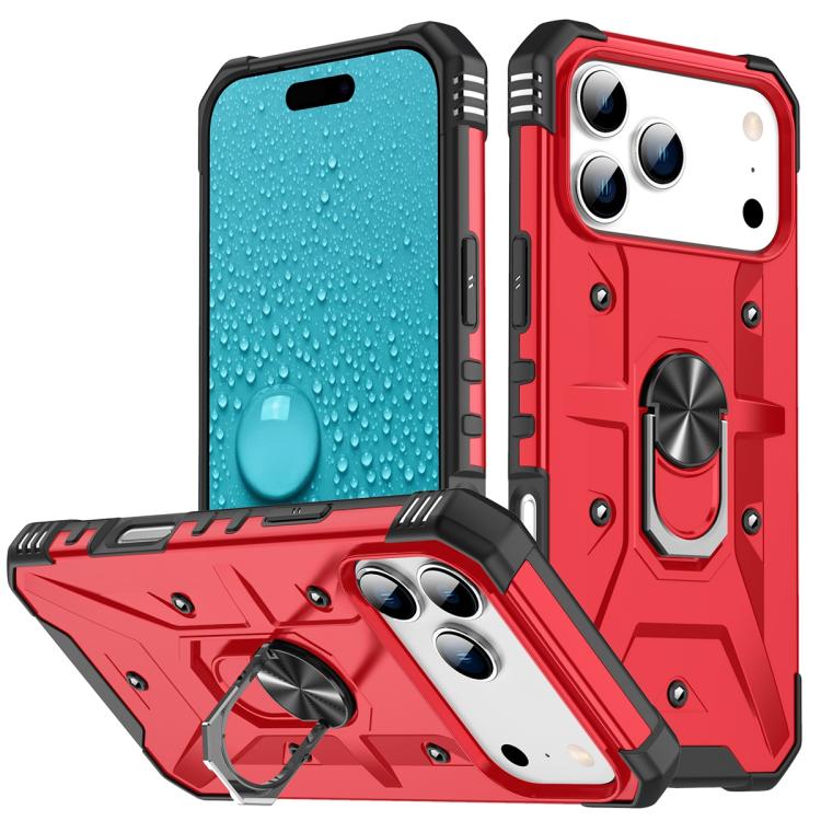 For iPhone 17 Pro Ring Holder Phone Case(Red)