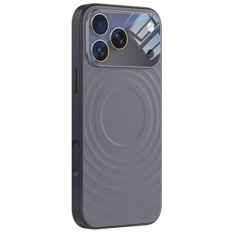 For iPhone 17 Pro Ripple Texture Large Windows Liquid Silicone Phone Case(Black)
