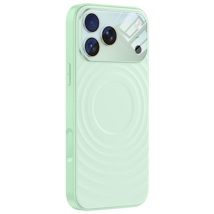 For iPhone 17 Pro Ripple Texture Large Windows Liquid Silicone Phone Case(Green)