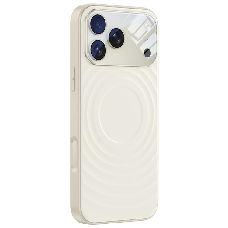 For iPhone 17 Pro Ripple Texture Large Windows Liquid Silicone Phone Case(White)