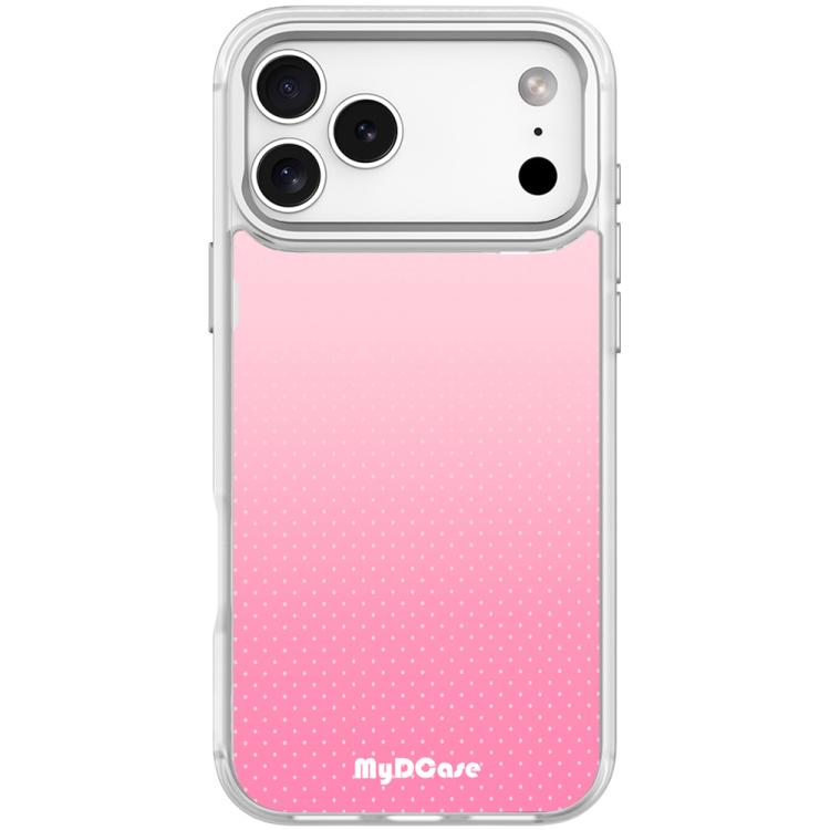 For iPhone 17 Pro Rose Red Dots Pattern Magnetic Phone Case(Transparent White)