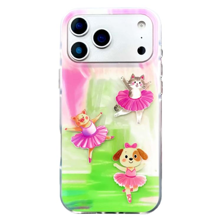 For iPhone 17 Pro Rounded Edge IMD Pattern TPU Phone Case(Dancing Dog)