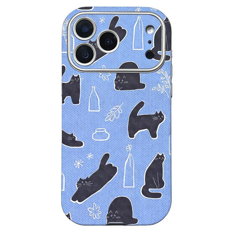 For iPhone 17 Pro Rounded Edge Large Window Silicone Phone Case(Black Cat)