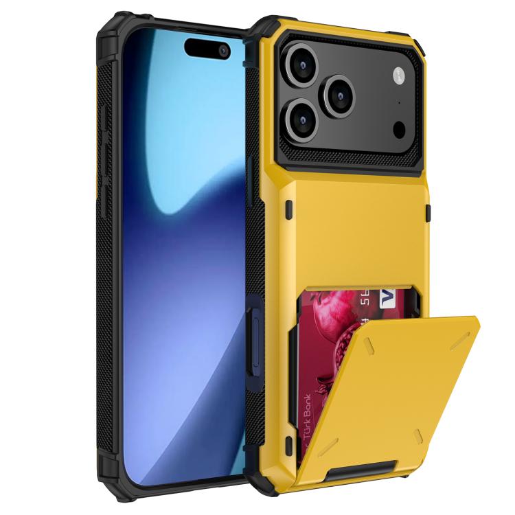 For iPhone 17 Pro Scratch-Resistant Shockproof Heavy Duty Rugged Armor Phone Case(Yellow)