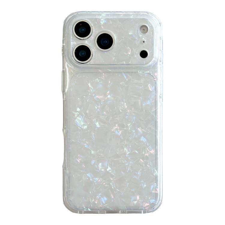 For iPhone 17 Pro Shell Texture IMD Acrylic TPU Phone Case(White)