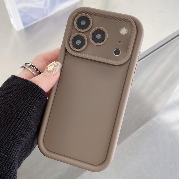 For iPhone 17 Pro Shockproof Frame Frosted Precise Hole TPU Phone Case(Coffee)