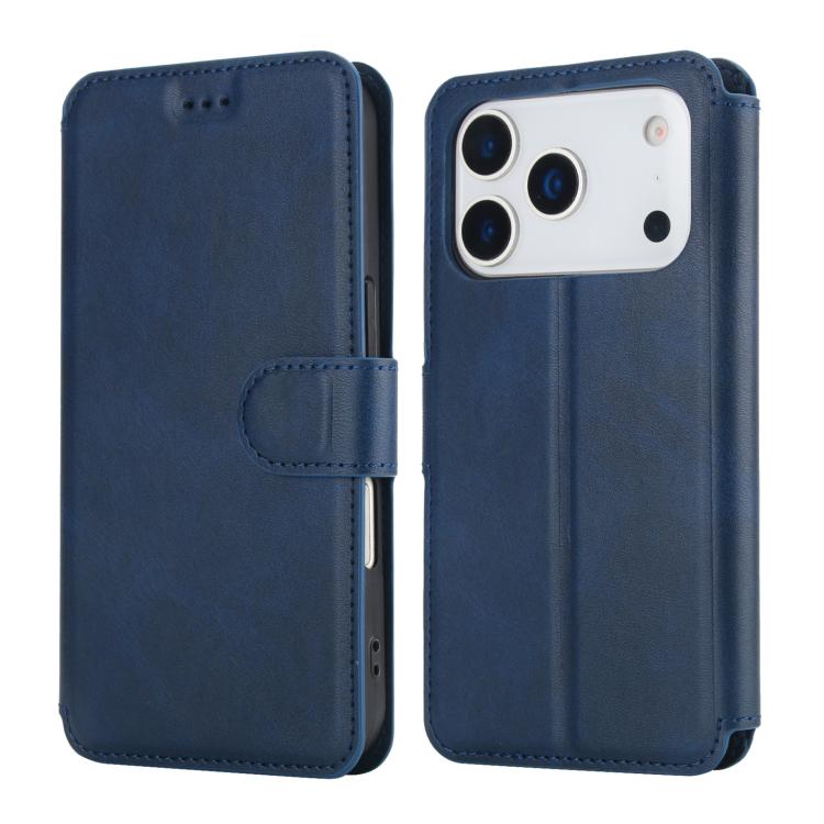 For iPhone 17 Pro Shockproof PU + TPU Leather Phone Case(Blue)