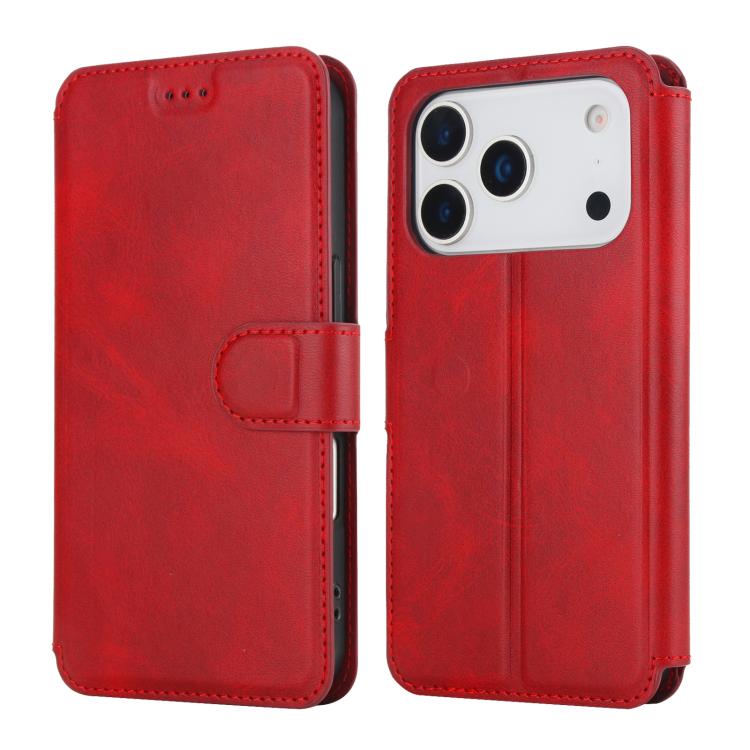 For iPhone 17 Pro Shockproof PU + TPU Leather Phone Case(Red)
