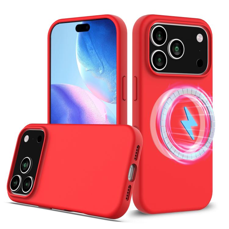 For iPhone 17 Pro Shockproof Silicone Magsafe Phone Case(Red)