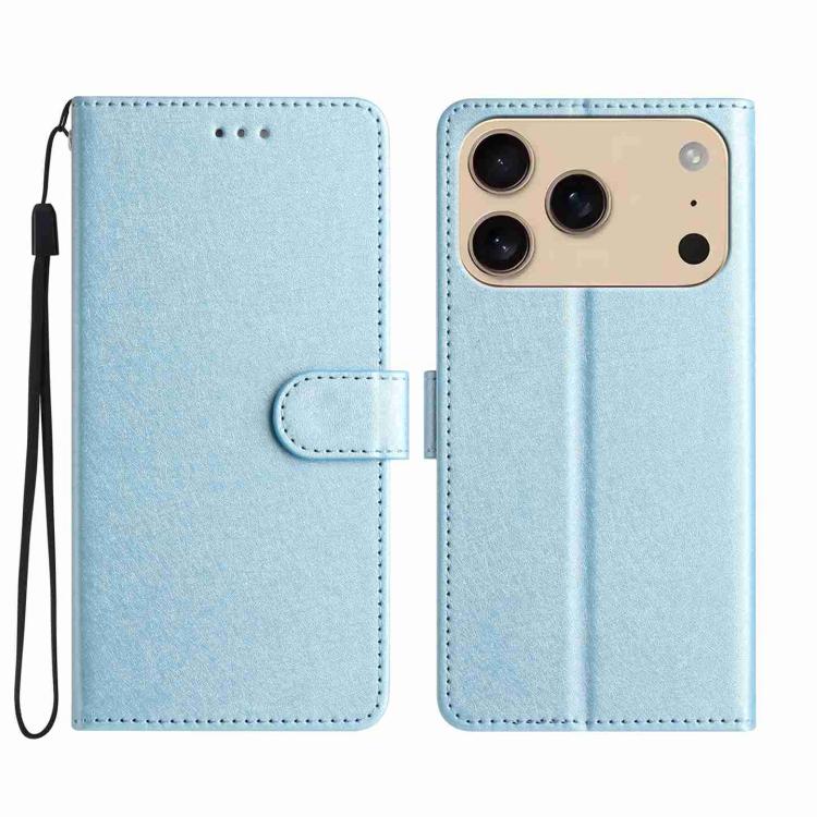 For iPhone 17 Pro Silk Texture Horizontal Flip Leather Phone Case(Light Blue)